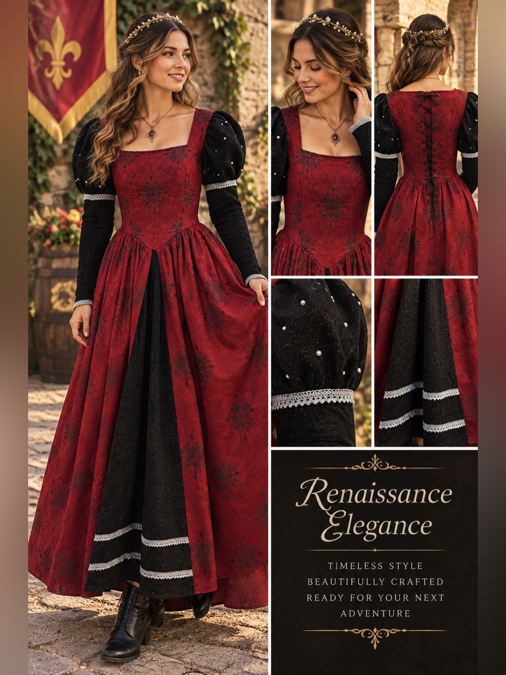 Museum Replicas Elegant Ltd. 17th Century Renaissance Italian Nobel Woman Gown